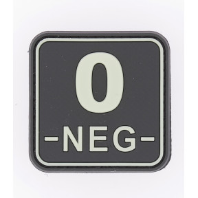 Patch carré groupe sanguin O- Fluorescent - JTG