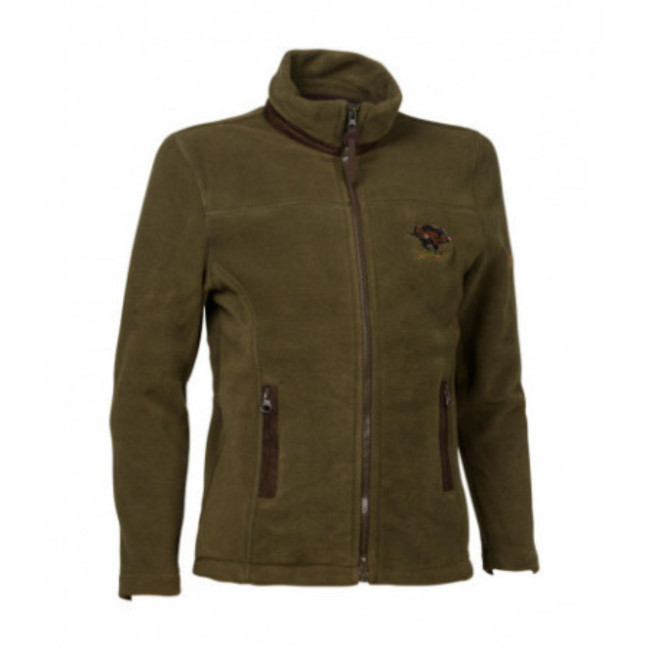 Bluza polarowa dziecięca Khaki z wyhaftowanym dzikiem - Percussion