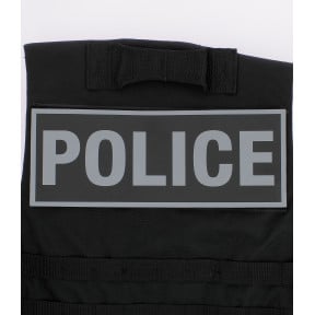 Bandeau rétroréflechissant fond noir Police 27,5 x 10,5 cm -Patrol Equipement