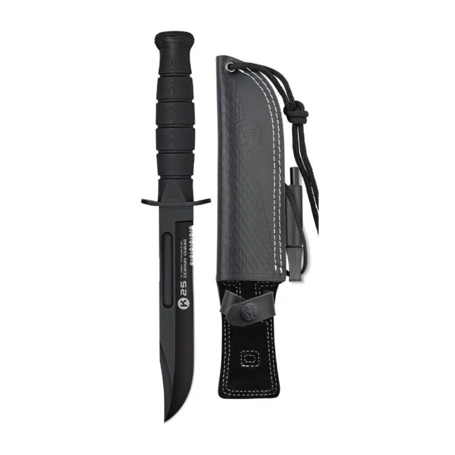 Mes lemmet 17cm handvat G10 Zwart- K25
