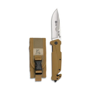 Couteau pliant KA-52 Manche caoutchouté lame 9cm Coyote - K25