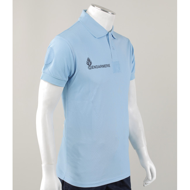 Polo respirant Gendarmerie Bleu + velcros -Patrol Equipement
