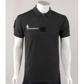 Polo z krótkim rękawem Cooldry z rzepem Gendarmerie - Czarne - Patrol Equipement
