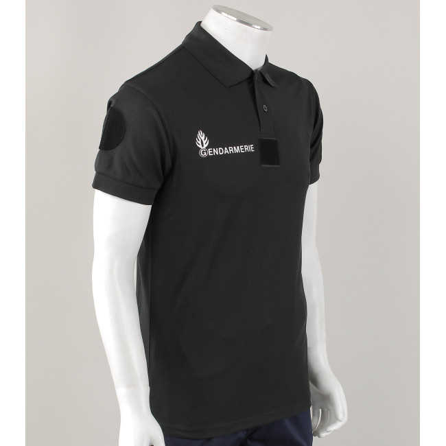 Gendarmerie Départementale Cooldry Poloshirt + Klettverschluss Schwarz - Patrol Equipement