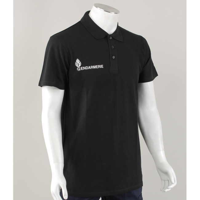 Schwarzes Poloshirt mit kurzen Ärmeln Gendarmerie - Patrol Equipement