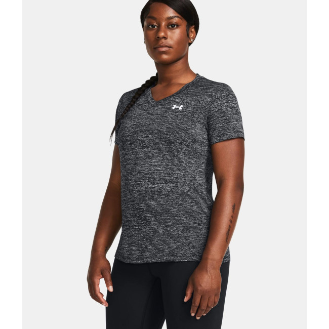 UA Tech™ Twist V-Ausschnitt T-Shirt für Damen - Schwarz - Under Armour
