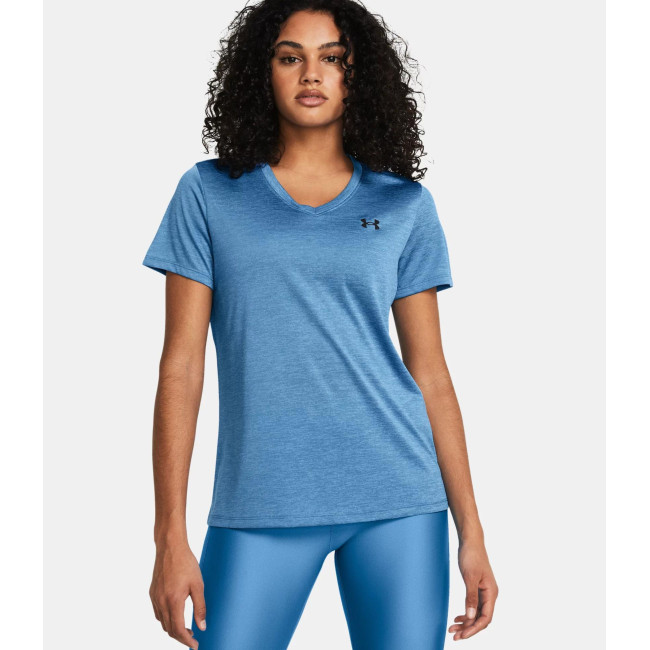 UA Tech™ Twist V-Ausschnitt T-Shirt für Damen - Türkisblau - Under Armour