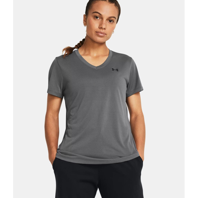UA Tech™ V-Ausschnitt T-Shirt für Damen - Steingrau - Under Armour