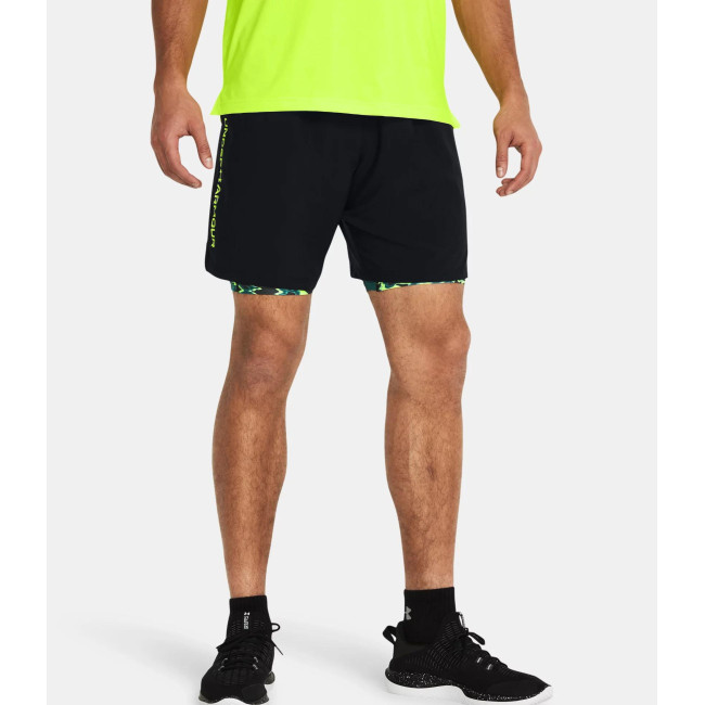 Short homme UA Tech™ Woven Wordmark - Noir / Jaune - Under Armour