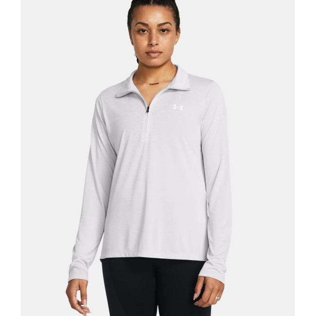 Dames UA Tech™ Twist ½ Zip Top - Halo Grijs - Under Armour