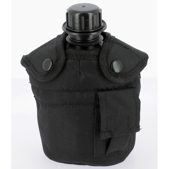 Veldfles met beker en hoes Zwart - Miltec