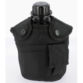 Veldfles met beker en hoes Zwart - Miltec
