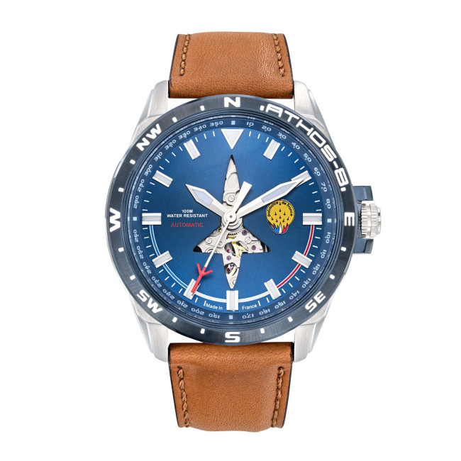 MONTRE PATROUILLE DE FRANCE ATHOS 8 cuir marron