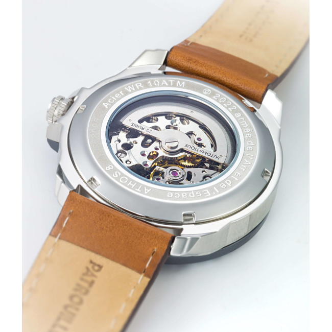 MONTRE PATROUILLE DE FRANCE ATHOS 8 cuir marron