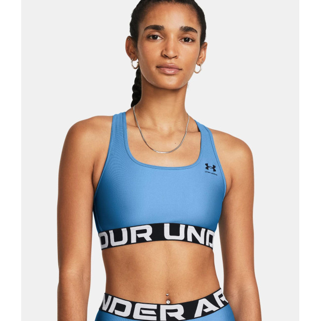 Biustonosz sportowy HeatGear® Armour Mid Branded Sports - Turkusowy - Under Armour