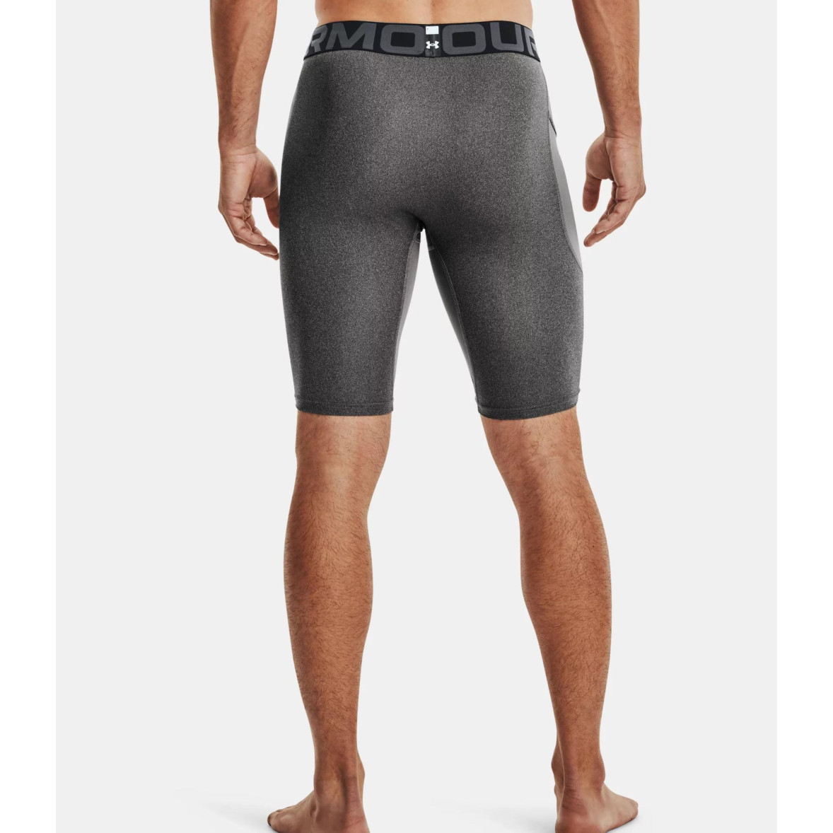 HeatGear® Long Pocket Shorts for Men Heather Gray Black