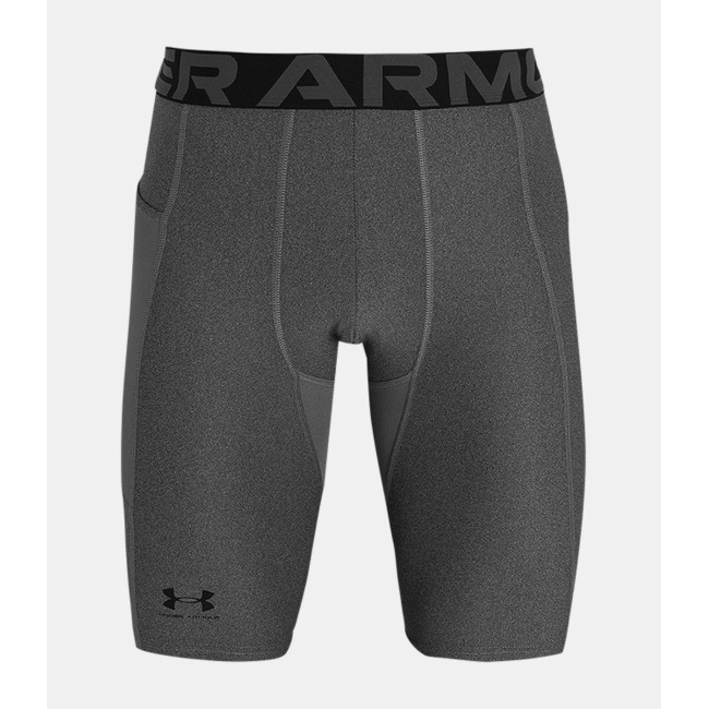 Lange HeatGear® Shorts mit Taschen für Herren - Grau Meliert / Schwarz - Under Armour