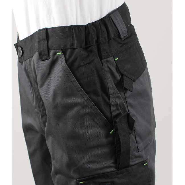 Pantalon de travail Sulfate bicolore multipoches Gris Sombre/Noir - LMA