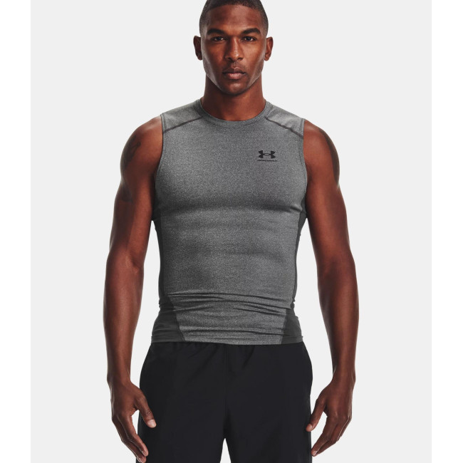 Mouwloos shirt HeatGear® Armour voor heren - Grijs Gemêleerd / Zwart - Under Armour