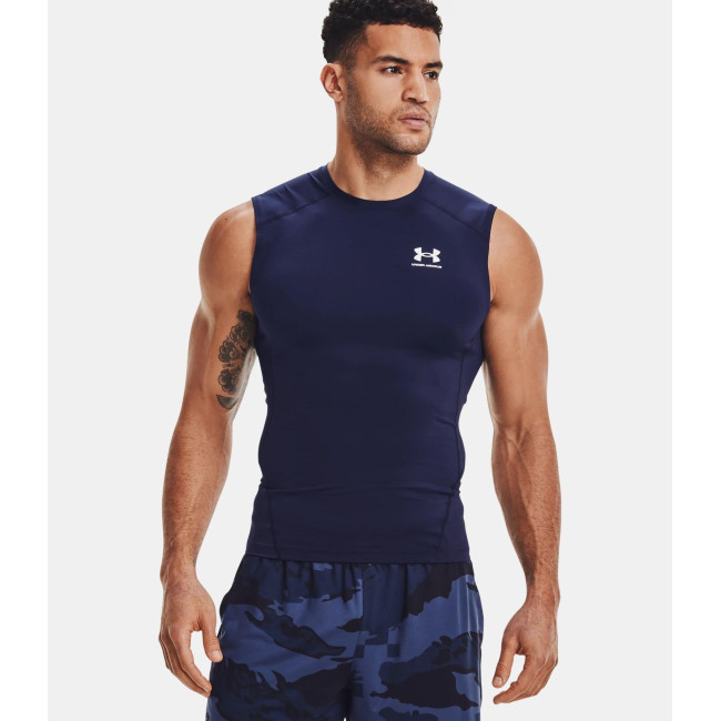 Mouwloos shirt HeatGear® Armour voor heren - Marineblauw - Under Armour