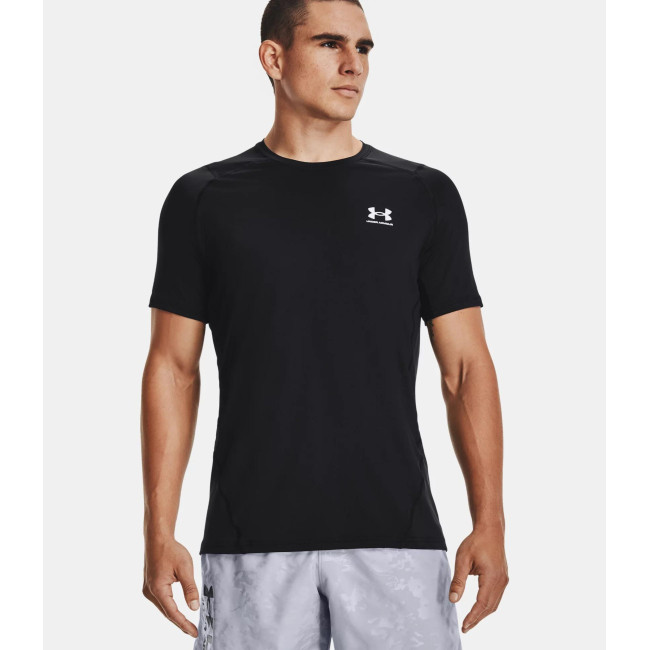 Strak aansluitend kortemouwen HeatGear® Armour shirt voor heren - Zwart - Under Armour