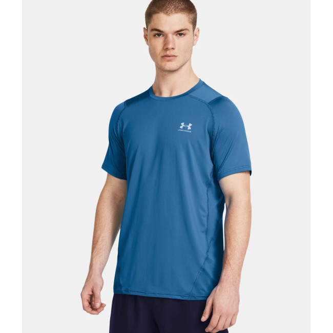 Strak aansluitend kortemouwen HeatGear® Armour shirt voor heren - Photon Blauw - Under Armour