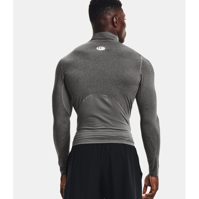 Haut à manches longues et col montant HeatGear® Armour pour homme - Gris Chiné / Noir - Under Armour
