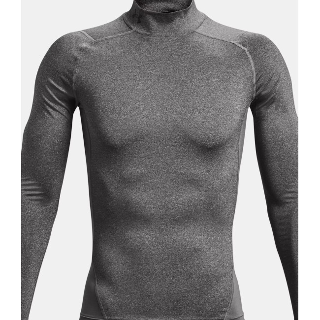 Haut à manches longues et col montant HeatGear® Armour pour homme - Gris Chiné / Noir - Under Armour