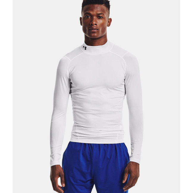 HeatGear® Armour Langarmshirt mit Stehkragen für Herren - Weiß - Under Armour