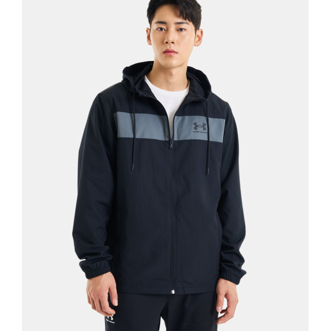 UA Sportstyle windbreaker jas voor heren - Zwart / Grijs - Under Armour