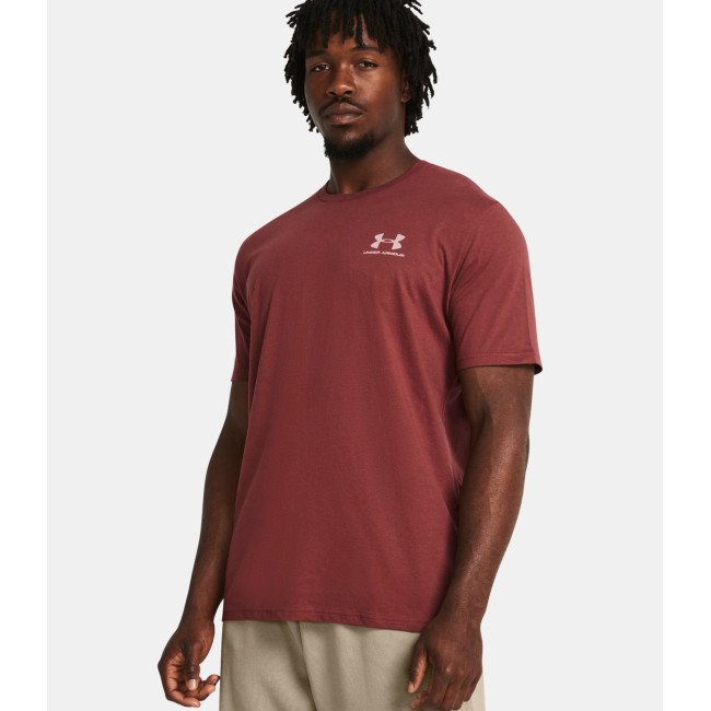 UA Sportstyle Left Chest T-shirt met korte mouwen voor heren - Bordeaux - Under Armour