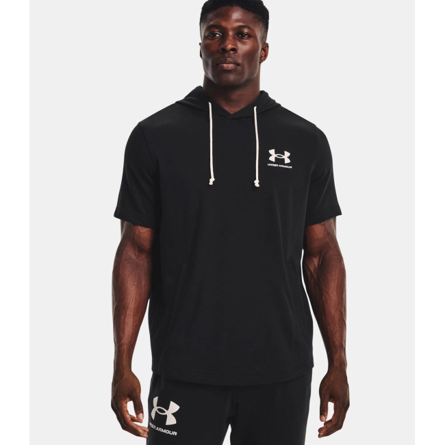 Sweat à capuche et manches courtes UA Rival Terry LC - Noir - Under Armour