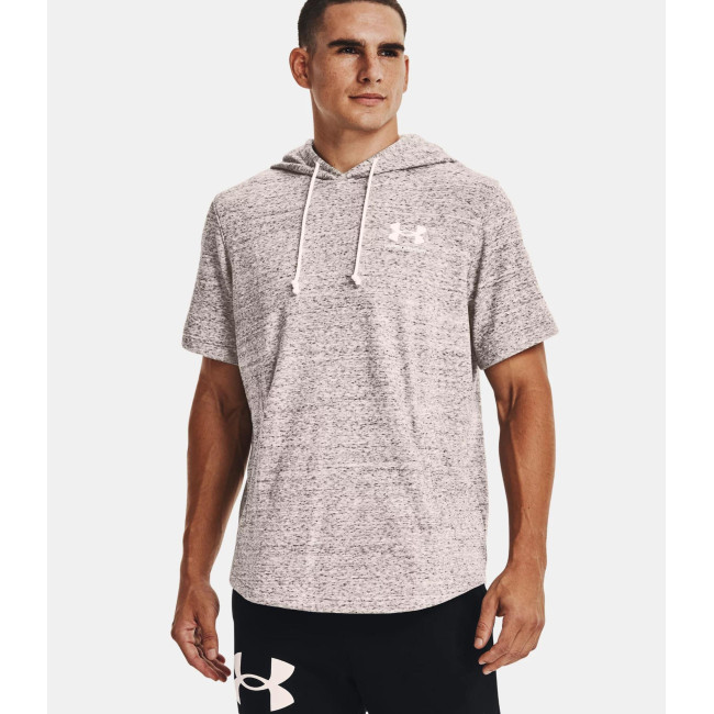 Sweat à capuche et manches courtes UA Rival Terry LC - Blanc Onyx - Under Armour
