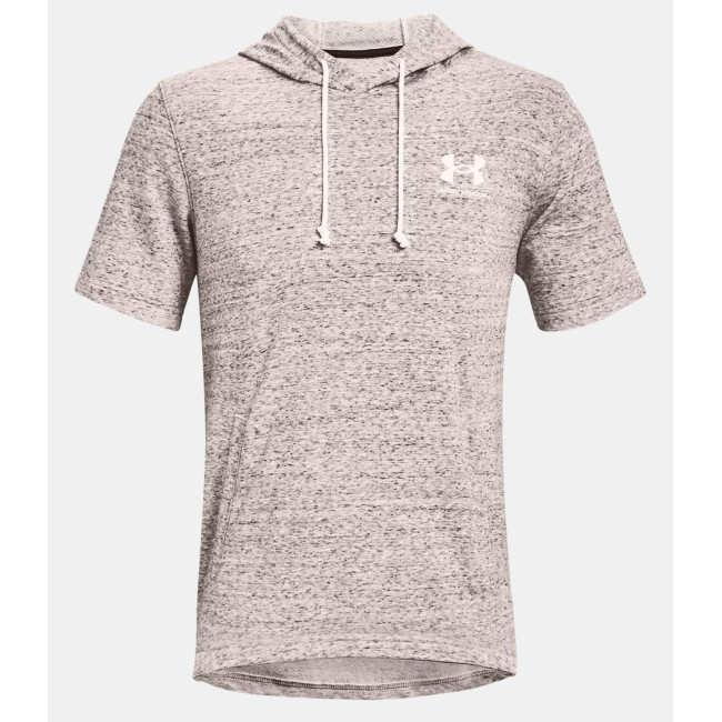 Sweat à capuche et manches courtes UA Rival Terry LC - Blanc Onyx - Under Armour
