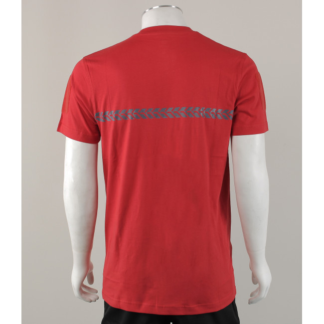Tee Shirt 210g Safetek inscriptions et bande Sécurité Incendie Rouge - GK