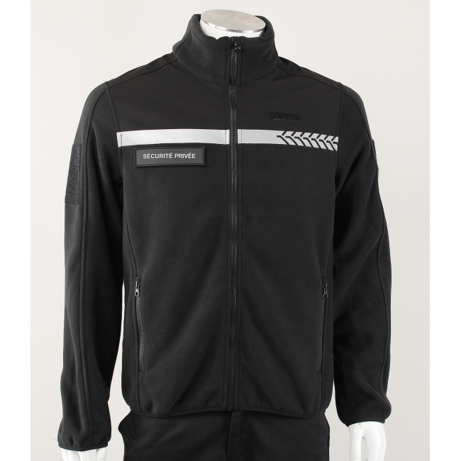 Veste polaire Safetek Sécurité Privée avec bande HV Noir - GK