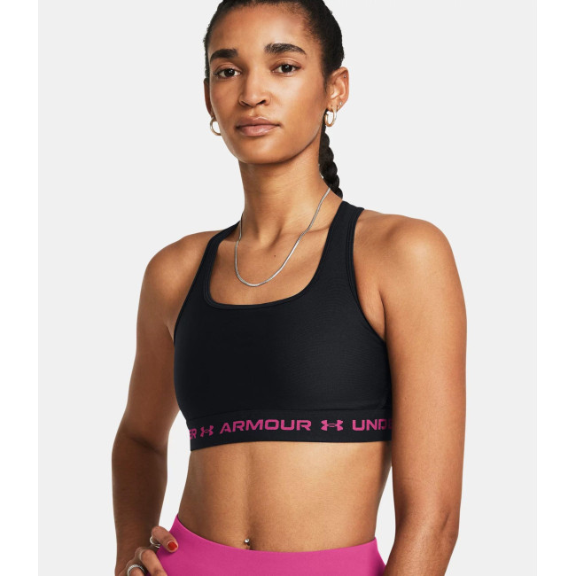 Soutien-gorge de sport à maintien modéré Armour® Crossback pour femme - Noir / Rose - Under Armour