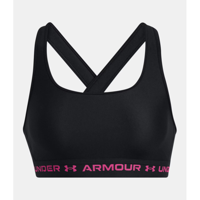 Soutien-gorge de sport à maintien modéré Armour® Crossback pour femme - Noir / Rose - Under Armour