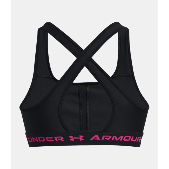 Soutien-gorge de sport à maintien modéré Armour® Crossback pour femme - Noir / Rose - Under Armour