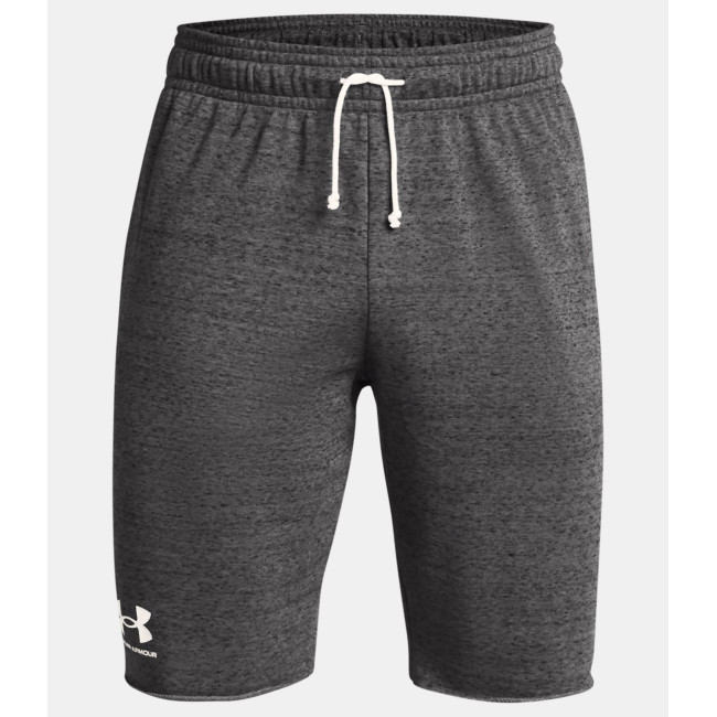 Short UA Rival Terry voor heren - Grijs Gemêleerd / Wit - Under Armour
