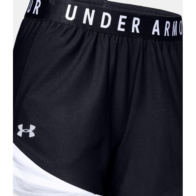 Short UA Play Up 3.0 voor dames - Zwart / Wit - Under Armour