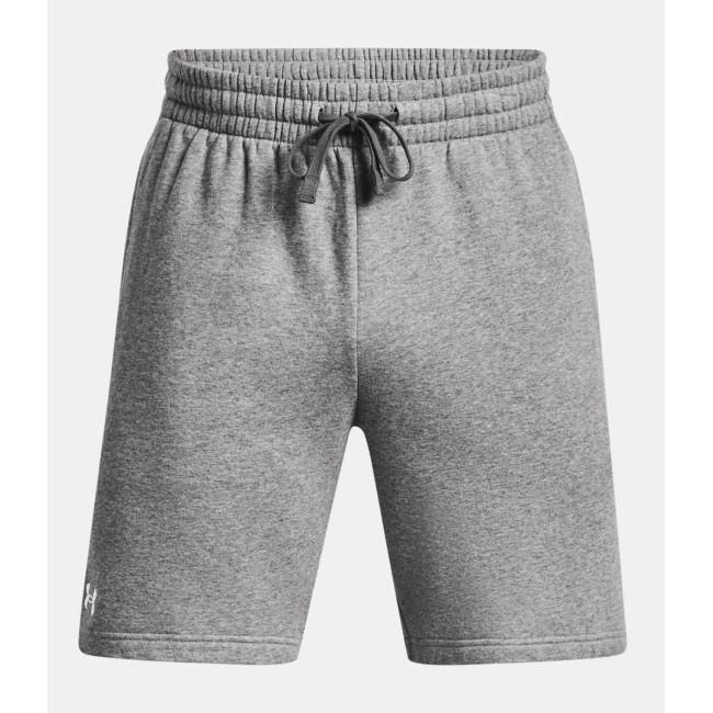 Fleece short heren UA Rival - Grijs Gemêleerd / Wit - Under Armour