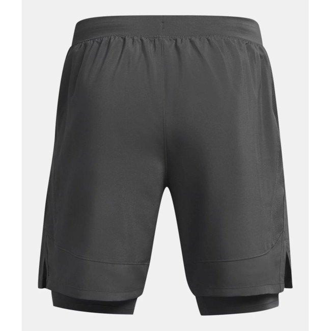 Short homme UA Launch 2 en 1 7' - Gris Pierre - Under Armour