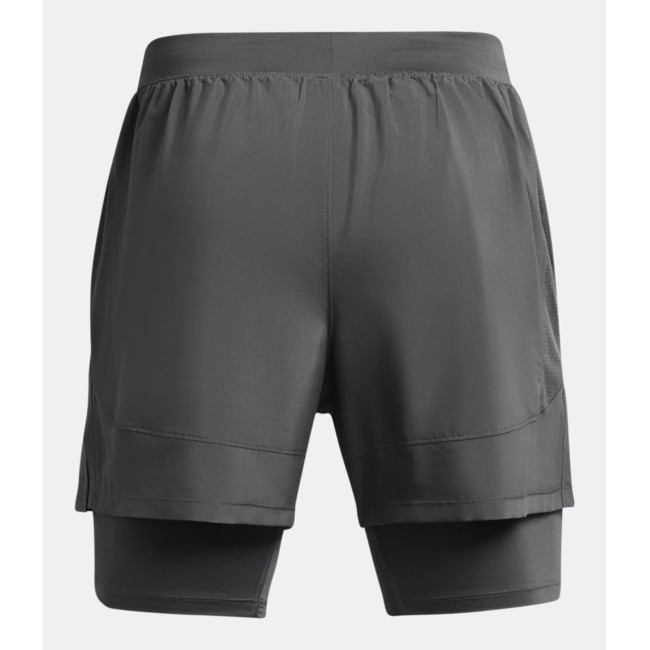 Short homme UA Launch 2 en 1 5' - Gris Pierre - Under Armour