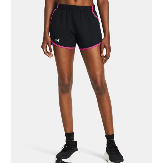 UA Fly-By 3' Damen-Shorts - Schwarz / Rosa - Under Armour
