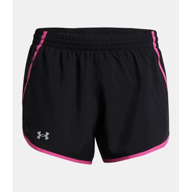 UA Fly-By 3' Damen-Shorts - Schwarz / Rosa - Under Armour