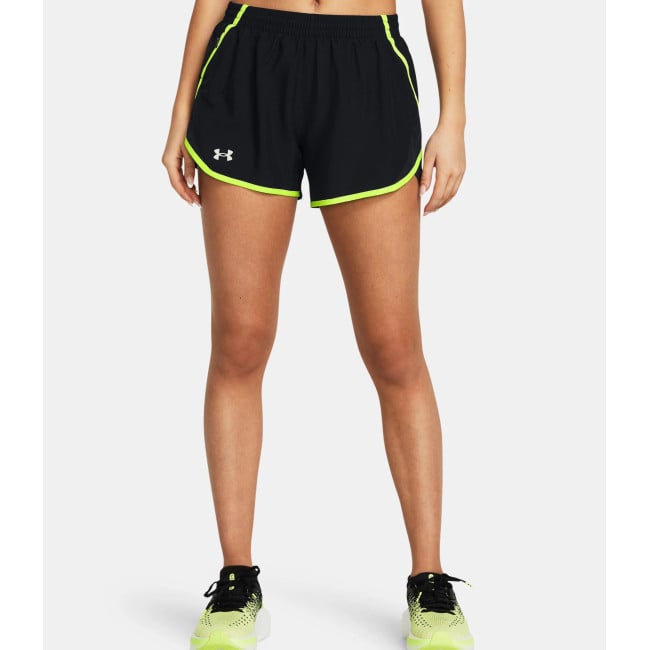 Spodenki damskie UA Fly-By 3' - Czarne / Żółte - Under Armour