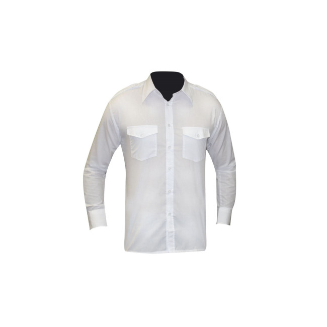 Wit piloot overhemd lange mouwen - Patrol Equipement