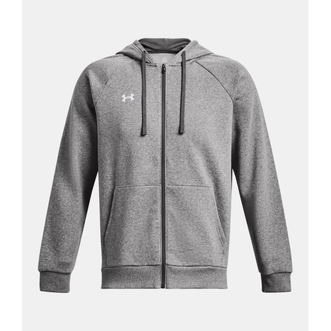Sweat à capuche Full-Length homme UA Rival - Gris Chiné / Blanc - Under Armour