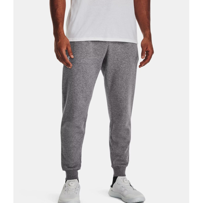 Jogging polaire homme UA Rival - Gris Chiné / Blanc - Under Armour